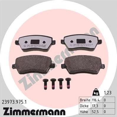 Zimmermann 23973.975.1 - Bremžu uzliku kompl., Disku bremzes adetalas.lv