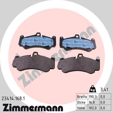 Zimmermann 23414.168.1 - Bremžu uzliku kompl., Disku bremzes adetalas.lv