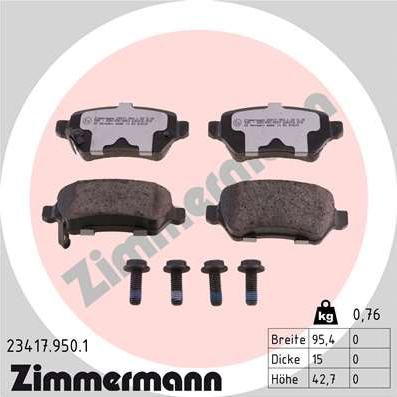 Zimmermann 23417.950.1 - Bremžu uzliku kompl., Disku bremzes adetalas.lv