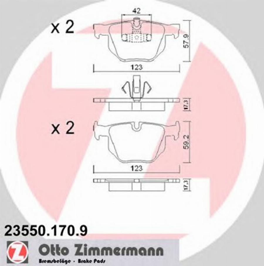 Zimmermann 235501709 - Bremžu uzliku kompl., Disku bremzes adetalas.lv