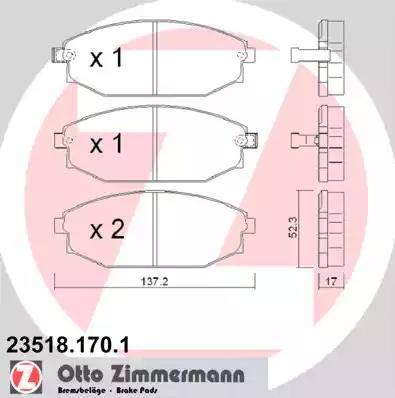 Zimmermann 23518.170.1 - Bremžu uzliku kompl., Disku bremzes adetalas.lv