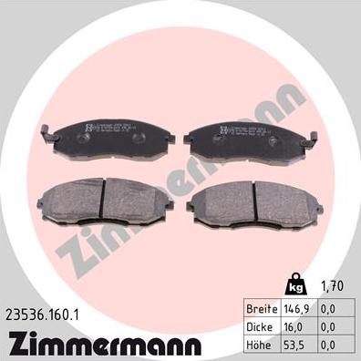 Zimmermann 23536.160.1 - Bremžu uzliku kompl., Disku bremzes adetalas.lv