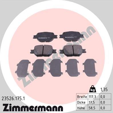 Zimmermann 23526.175.1 - Bremžu uzliku kompl., Disku bremzes adetalas.lv