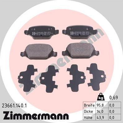 Zimmermann 23661.140.1 - Bremžu uzliku kompl., Disku bremzes adetalas.lv