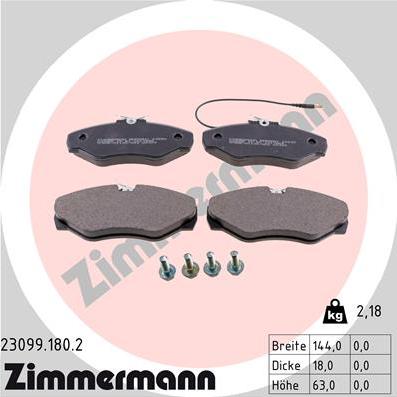 Zimmermann 23099.180.2 - Bremžu uzliku kompl., Disku bremzes adetalas.lv