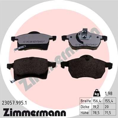 Zimmermann 23057.995.1 - Bremžu uzliku kompl., Disku bremzes adetalas.lv