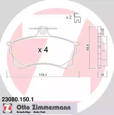 Zimmermann 23080.150.1 - Bremžu uzliku kompl., Disku bremzes adetalas.lv