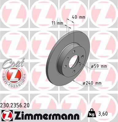 Zimmermann 230.2356.20 - Bremžu diski adetalas.lv