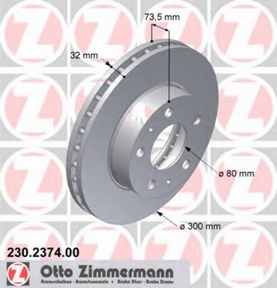 Zimmermann 230.2374.00 - Bremžu diski adetalas.lv