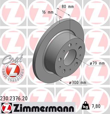 Zimmermann 230.2376.20 - Bremžu diski adetalas.lv