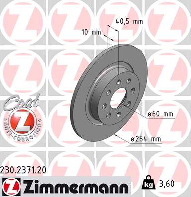 Zimmermann 230.2371.20 - Bremžu diski adetalas.lv