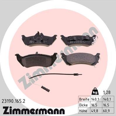 Zimmermann 23190.165.2 - Bremžu uzliku kompl., Disku bremzes adetalas.lv