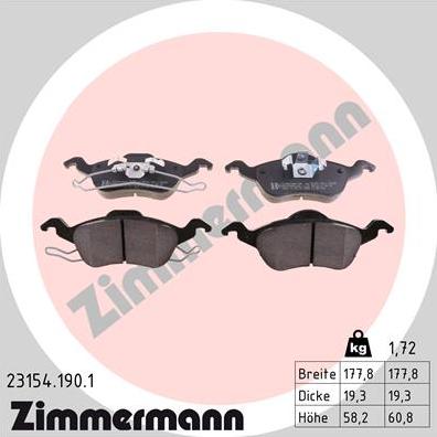 Zimmermann 23154.190.1 - Bremžu uzliku kompl., Disku bremzes adetalas.lv