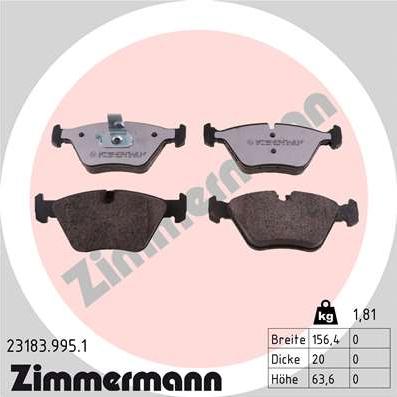 Zimmermann 23183.995.1 - Bremžu uzliku kompl., Disku bremzes adetalas.lv