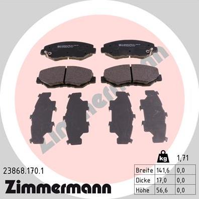 Zimmermann 23868.170.1 - Bremžu uzliku kompl., Disku bremzes adetalas.lv