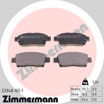 Zimmermann 23348.165.1 - Bremžu uzliku kompl., Disku bremzes adetalas.lv