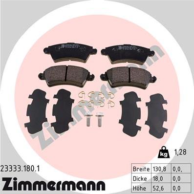 Zimmermann 23333.180.1 - Bremžu uzliku kompl., Disku bremzes adetalas.lv