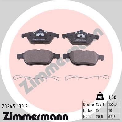 Zimmermann 23245.180.2 - Bremžu uzliku kompl., Disku bremzes adetalas.lv