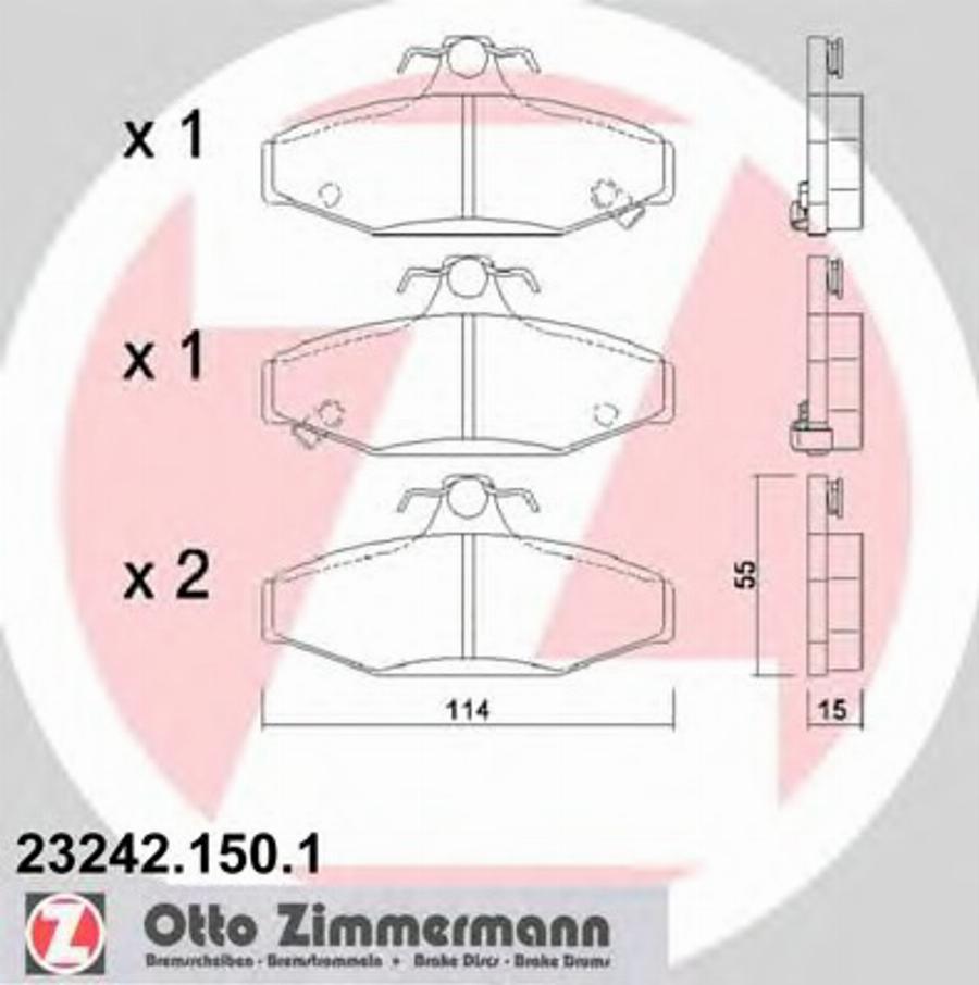 Zimmermann 232421501 - Bremžu uzliku kompl., Disku bremzes adetalas.lv