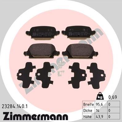 Zimmermann 23284.140.1 - Bremžu uzliku kompl., Disku bremzes adetalas.lv