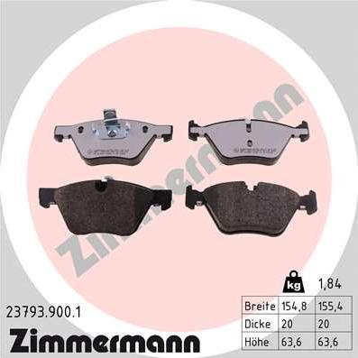 Zimmermann 23793.900.1 - Bremžu uzliku kompl., Disku bremzes adetalas.lv