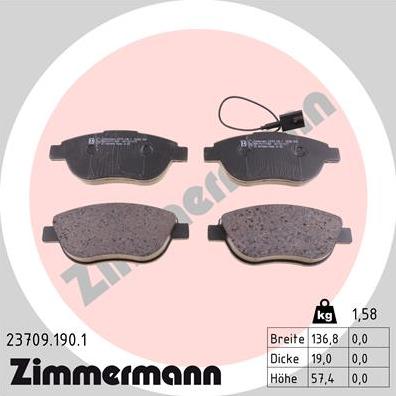 Zimmermann 23709.190.1 - Bremžu uzliku kompl., Disku bremzes adetalas.lv