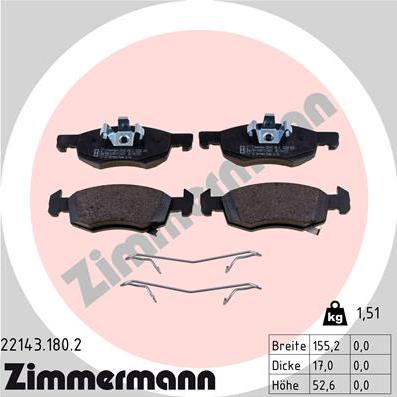 Zimmermann 22143.180.2 - Bremžu uzliku kompl., Disku bremzes adetalas.lv