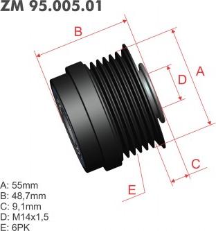 ZM ZM 95.005.01 - Piedziņas skriemelis, Ģenerators adetalas.lv