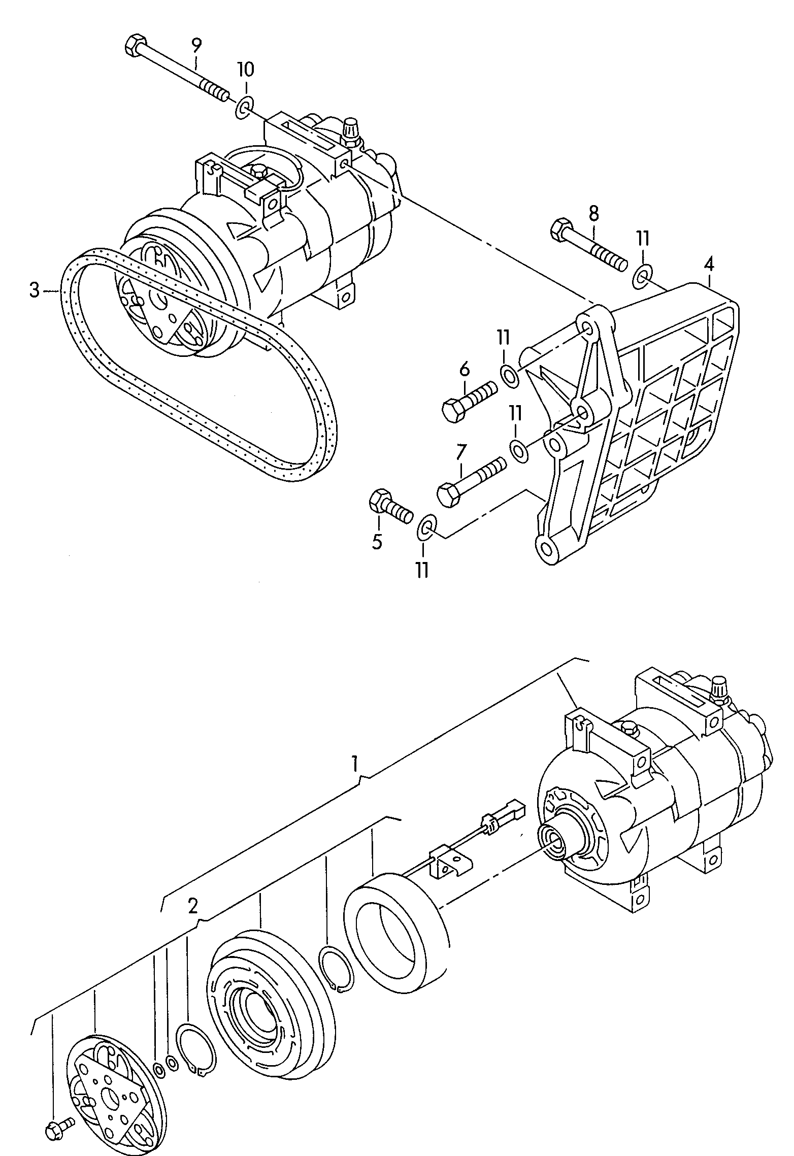 VW 4A0 260 805 AJ - Kompresors, Gaisa kond. sistēma adetalas.lv