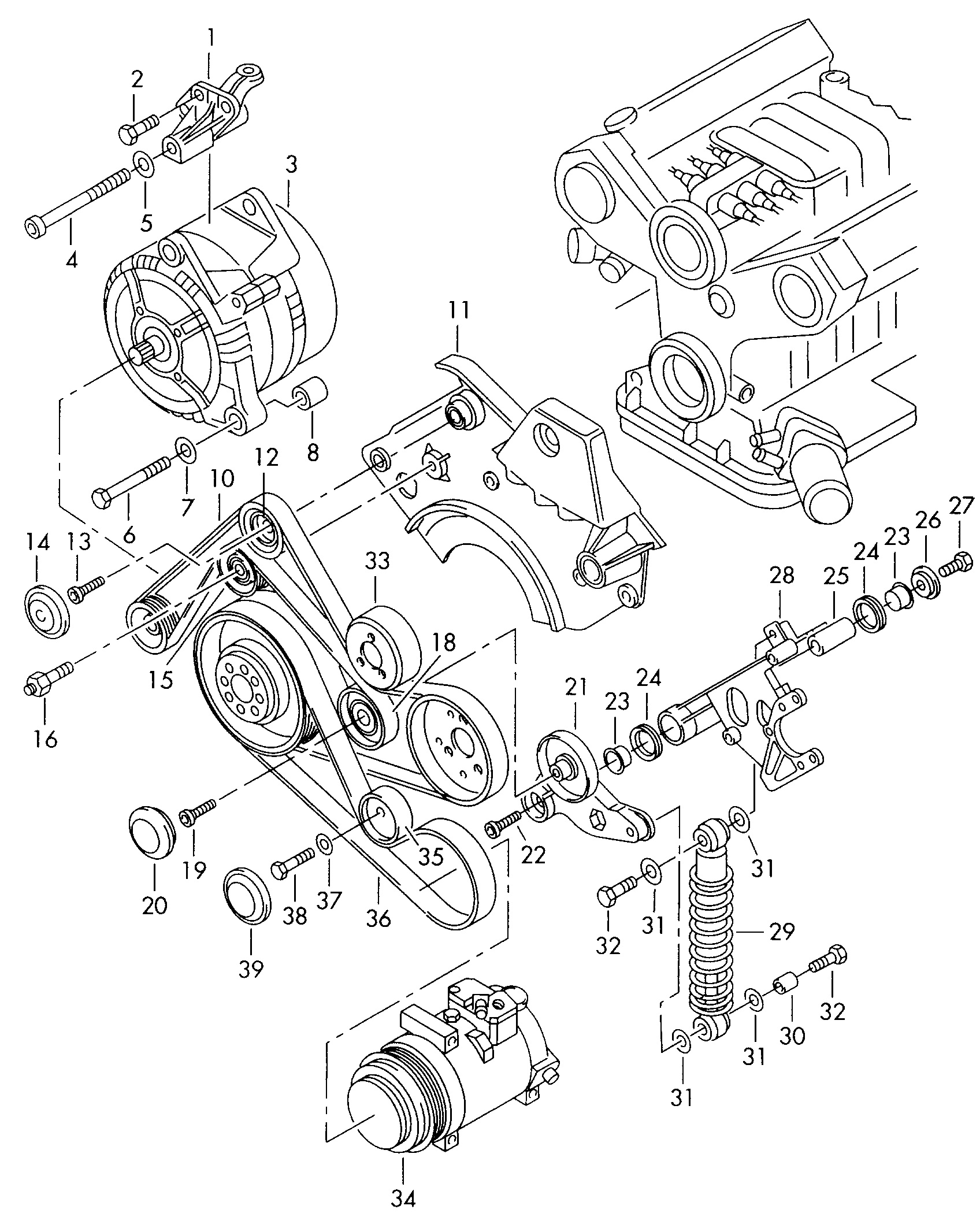 Mercedes-Benz 059 903 341 A - Parazīt / Vadrullītis, Ķīļrievu siksna adetalas.lv