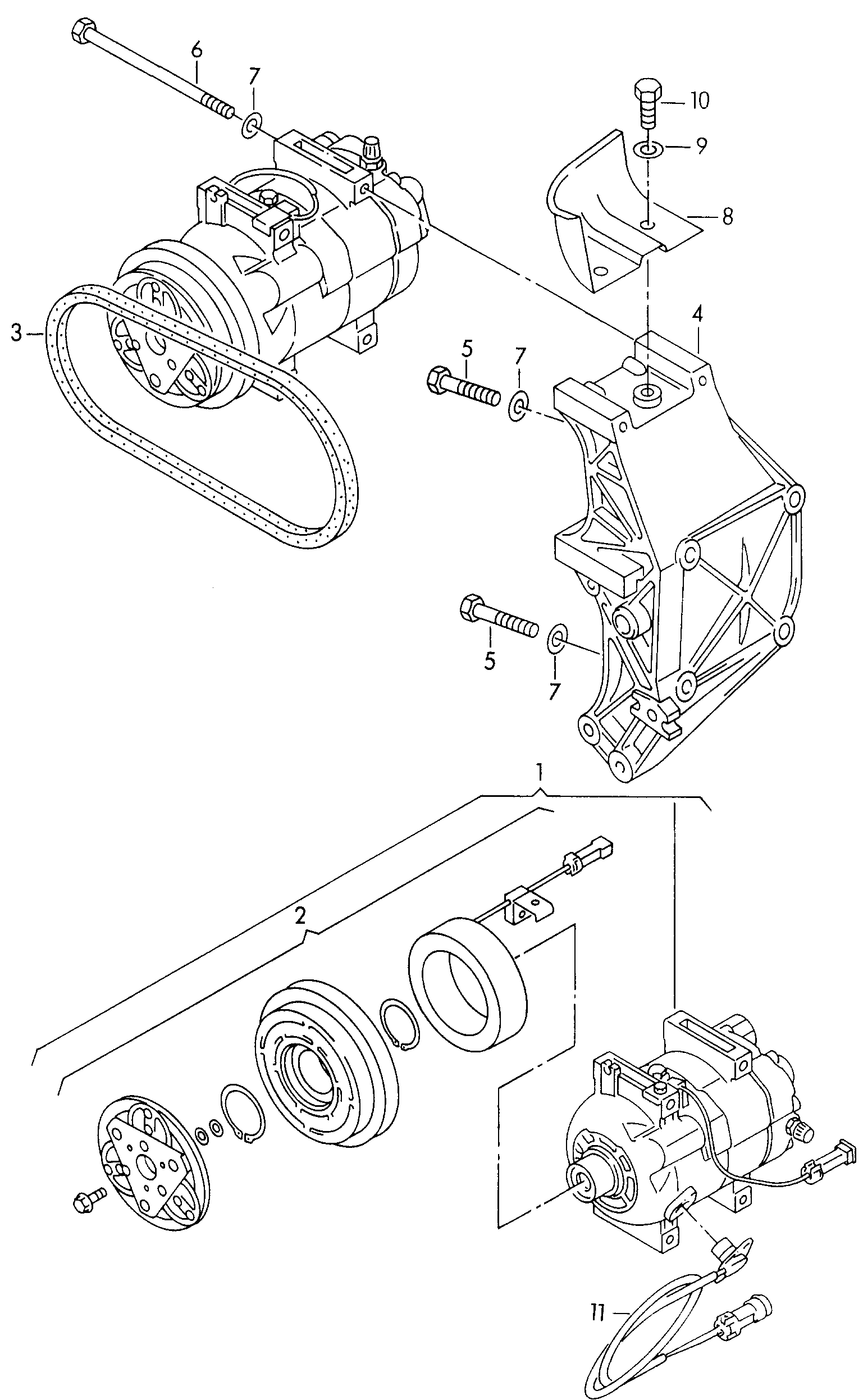 VW 8A0 260 805 AE - Kompresors, Gaisa kond. sistēma adetalas.lv