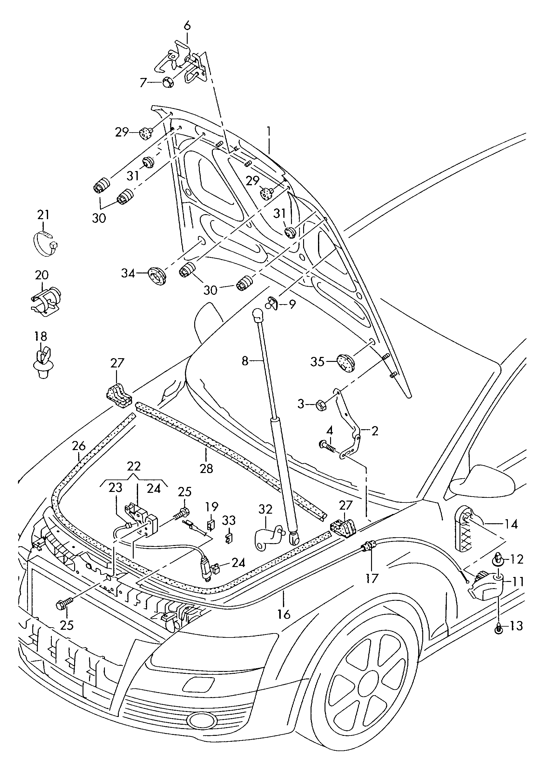 VW 4F0 823 359 A - Gāzes atspere, Motora pārsegs adetalas.lv