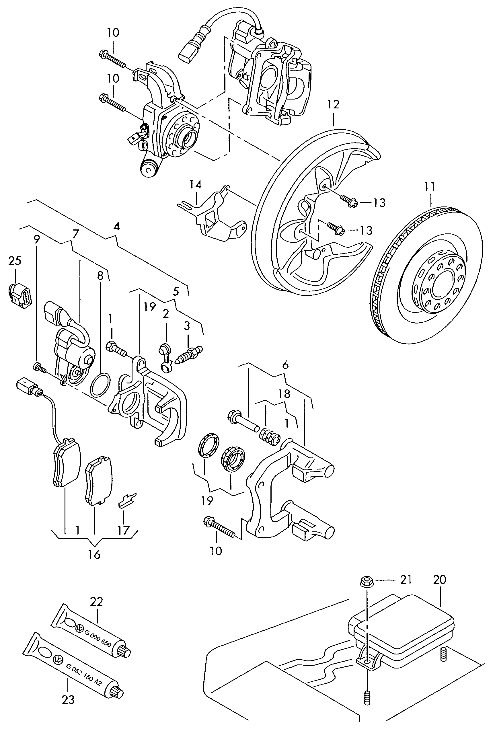 AUDI 1K0 615 231 B - Piederumu komplekts, Disku bremžu uzlikas adetalas.lv