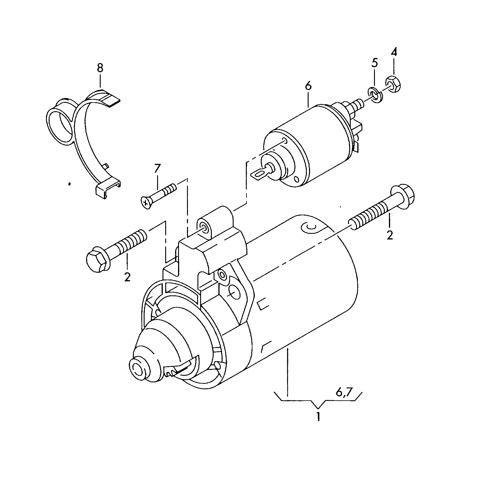 VW 06E911287 - Ievilcējrelejs, Starteris adetalas.lv