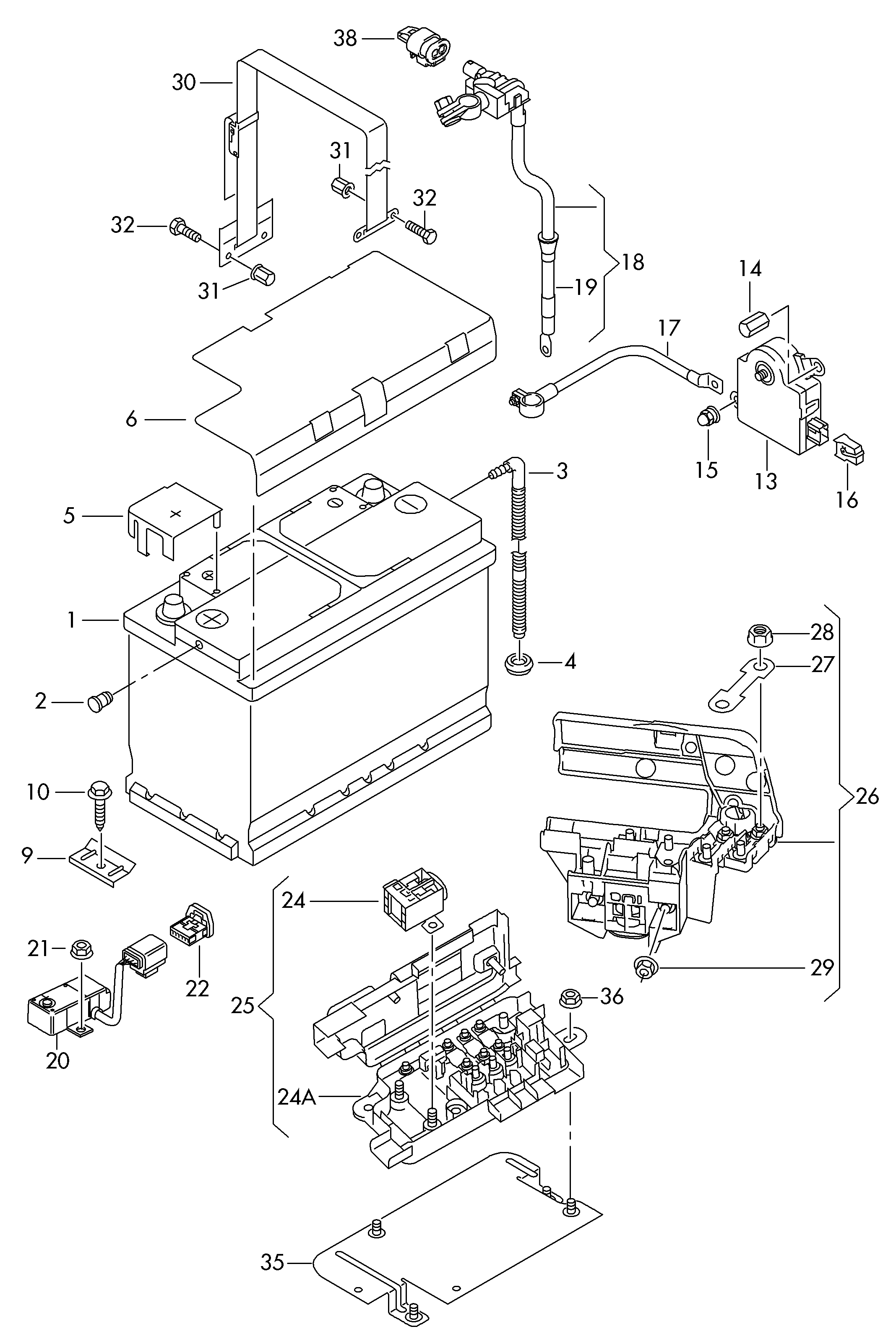 VAG 000915105DL - Startera akumulatoru baterija adetalas.lv