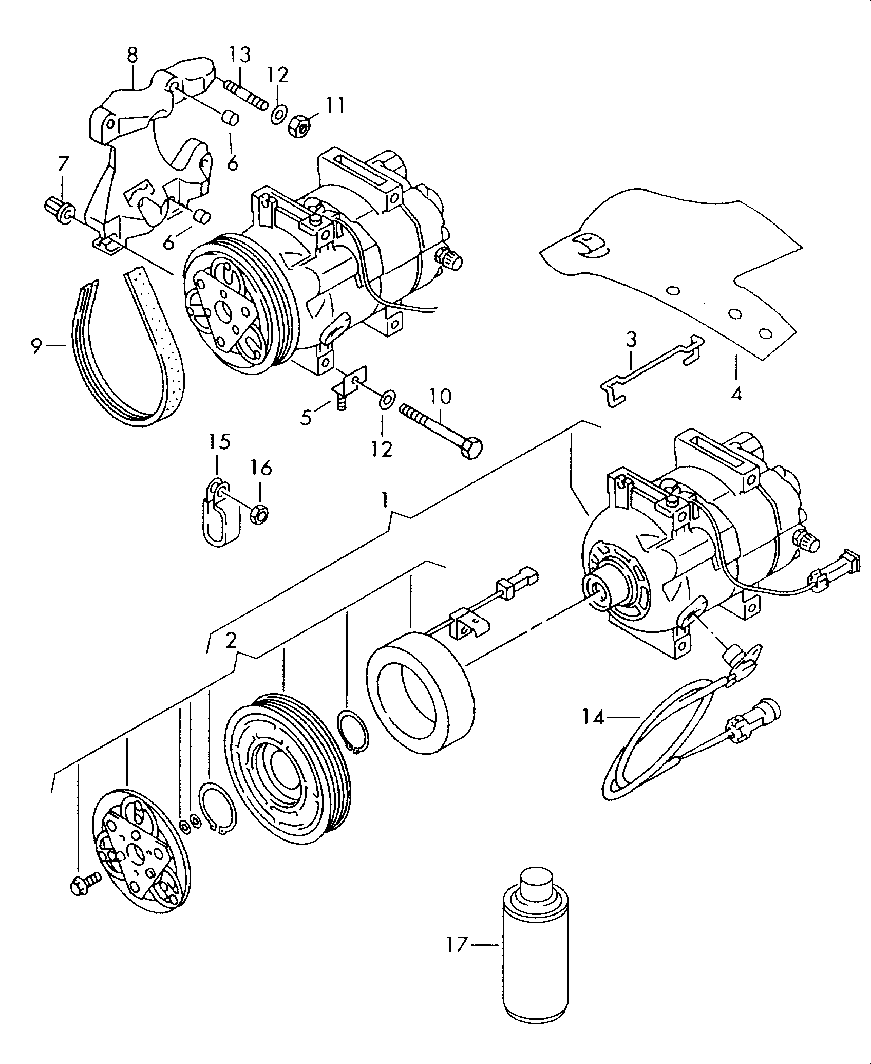 CUPRA 4B0260805B - A/C compressor with electro-magnetic coupling adetalas.lv