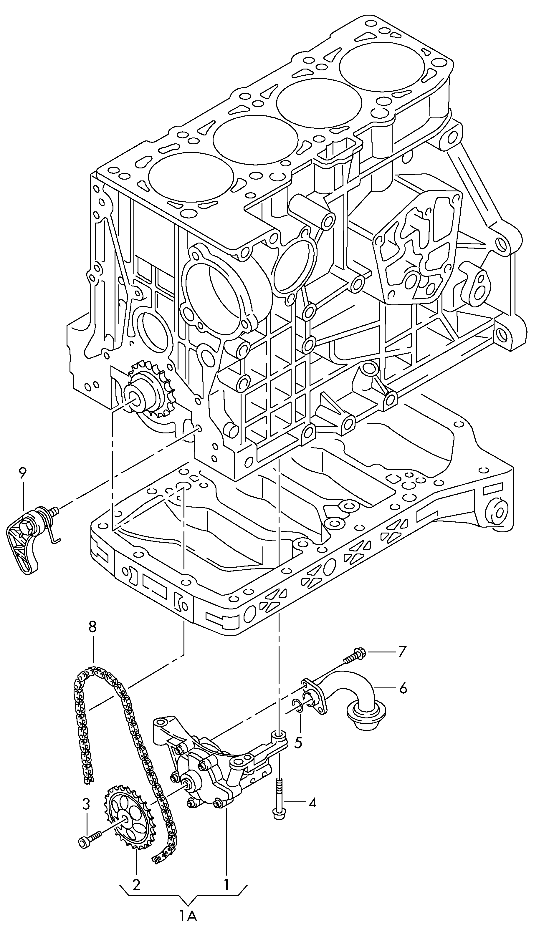 VW 06A 115 125 - Ķēde, Eļļas sūkņa piedziņa adetalas.lv