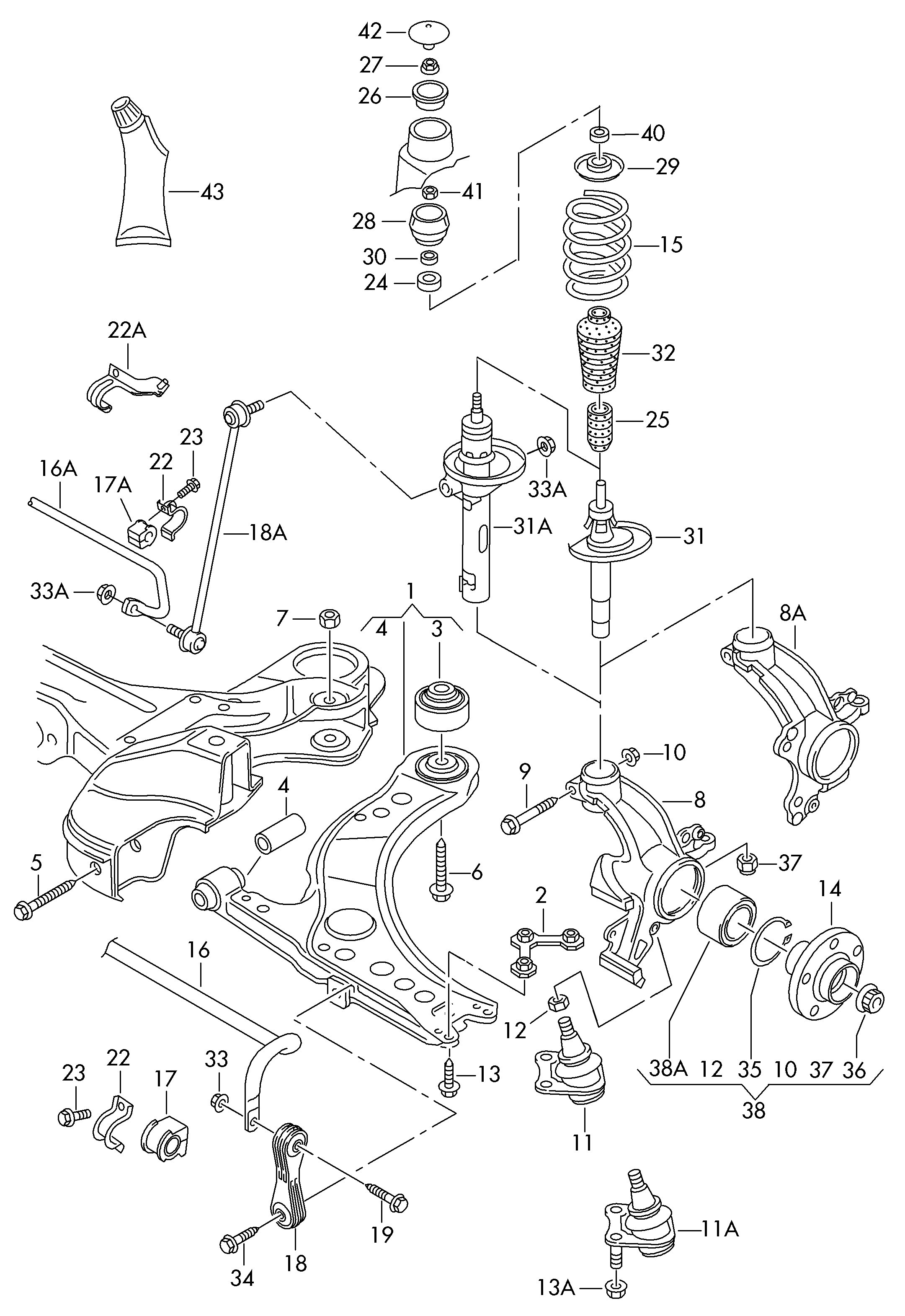 VAG 1J0411105AB - Balstiekārtas atspere adetalas.lv