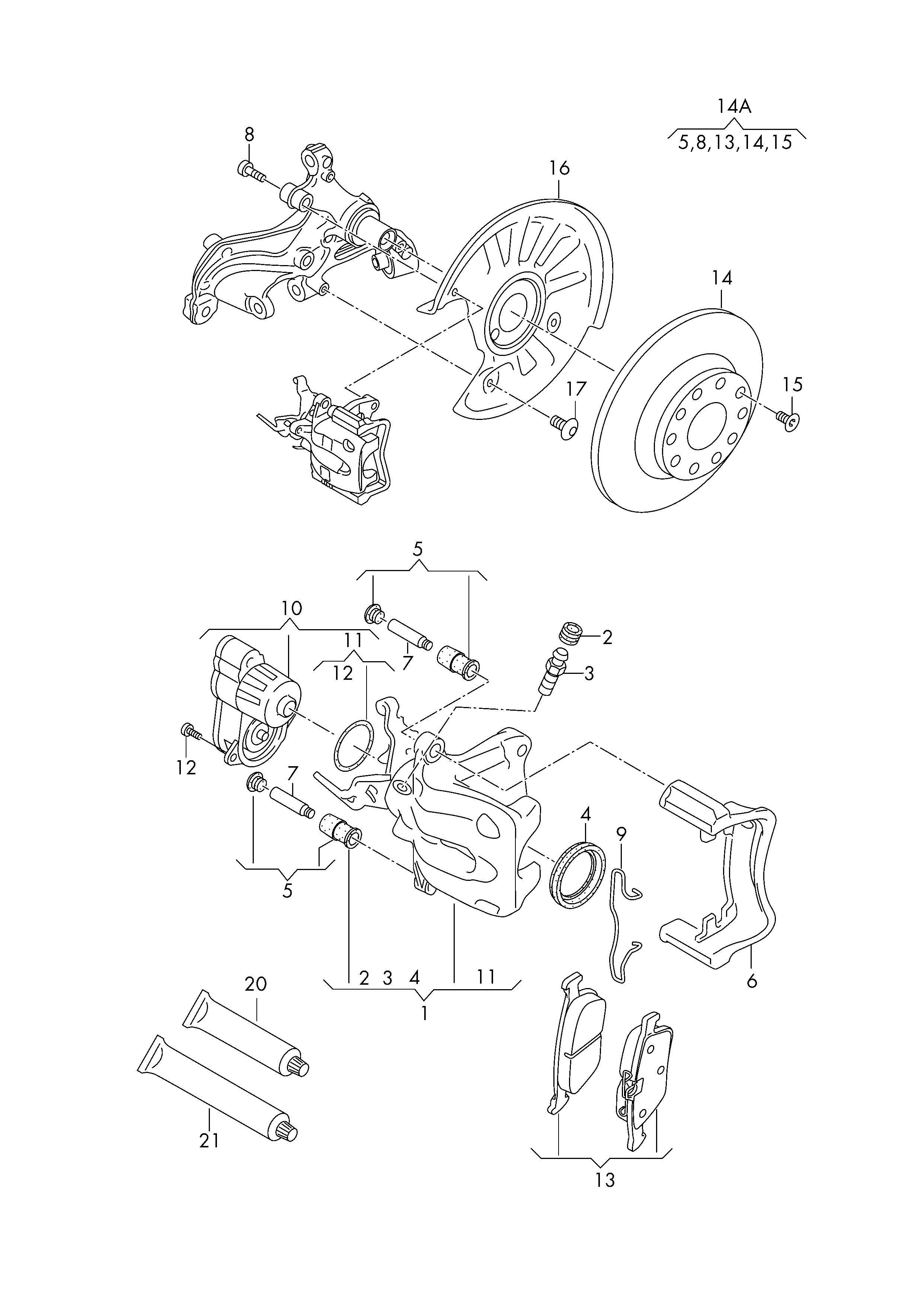 AUDI (FAW) 8V0 698 451 B - Bremžu uzliku kompl., Disku bremzes adetalas.lv