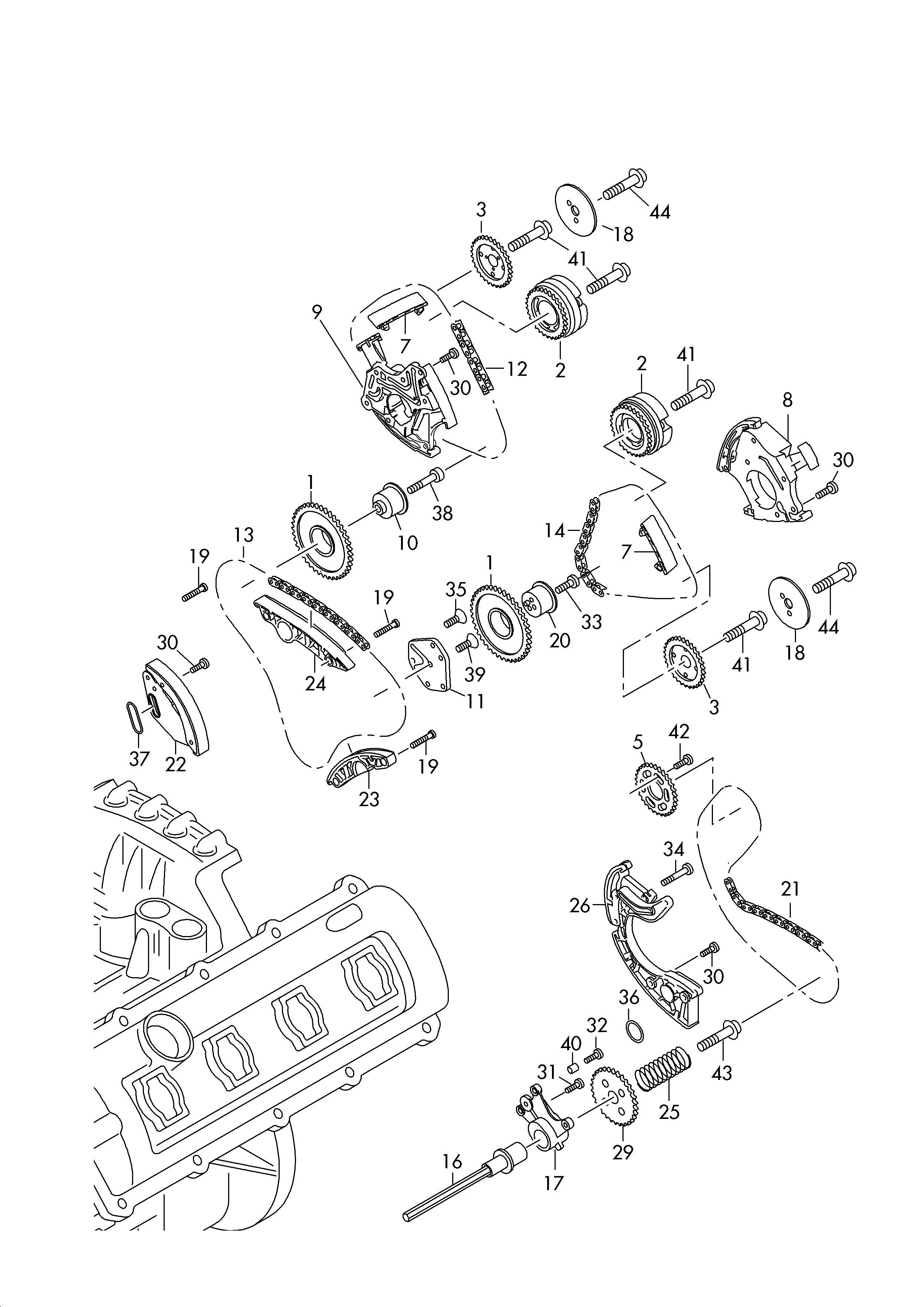 VW 06E 109 465 BC - Sadales vārpstas piedziņas ķēde adetalas.lv