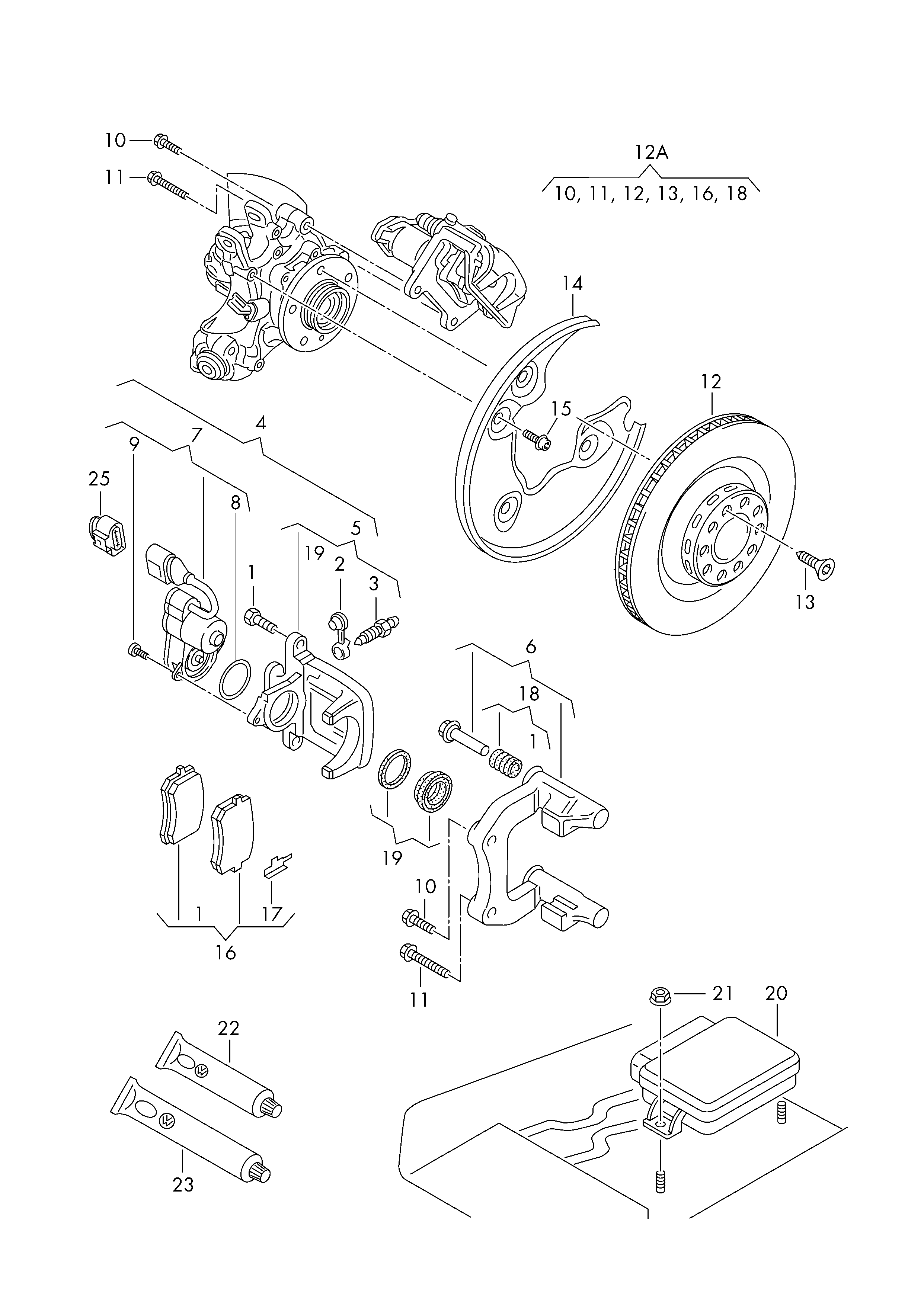 VW 8K0 998 281 - Regulējošais elements, Stāvbremžu sistēmas bremžu suports adetalas.lv