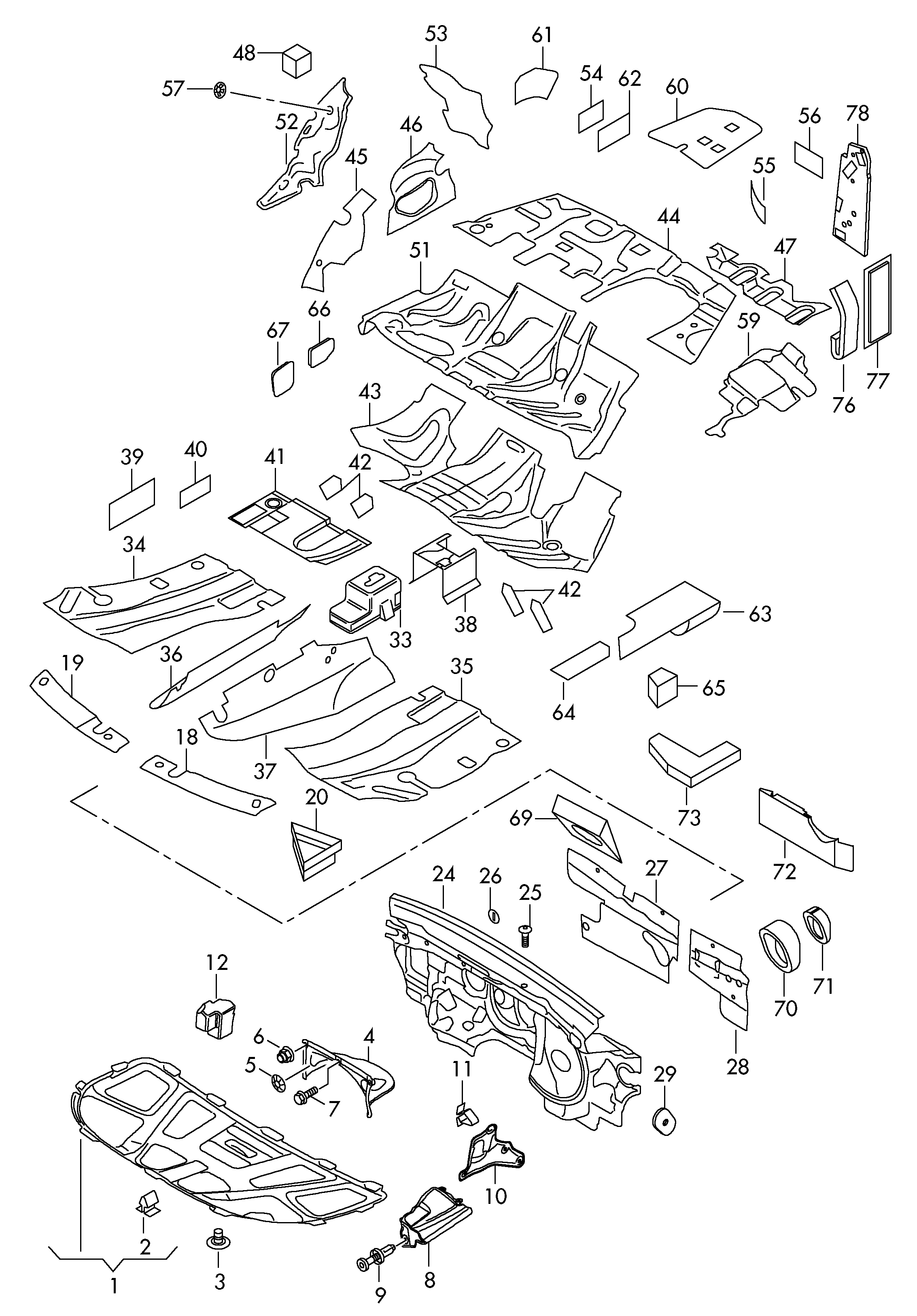 AUDI 8T0 863 825 H - Motora telpas izolācija adetalas.lv