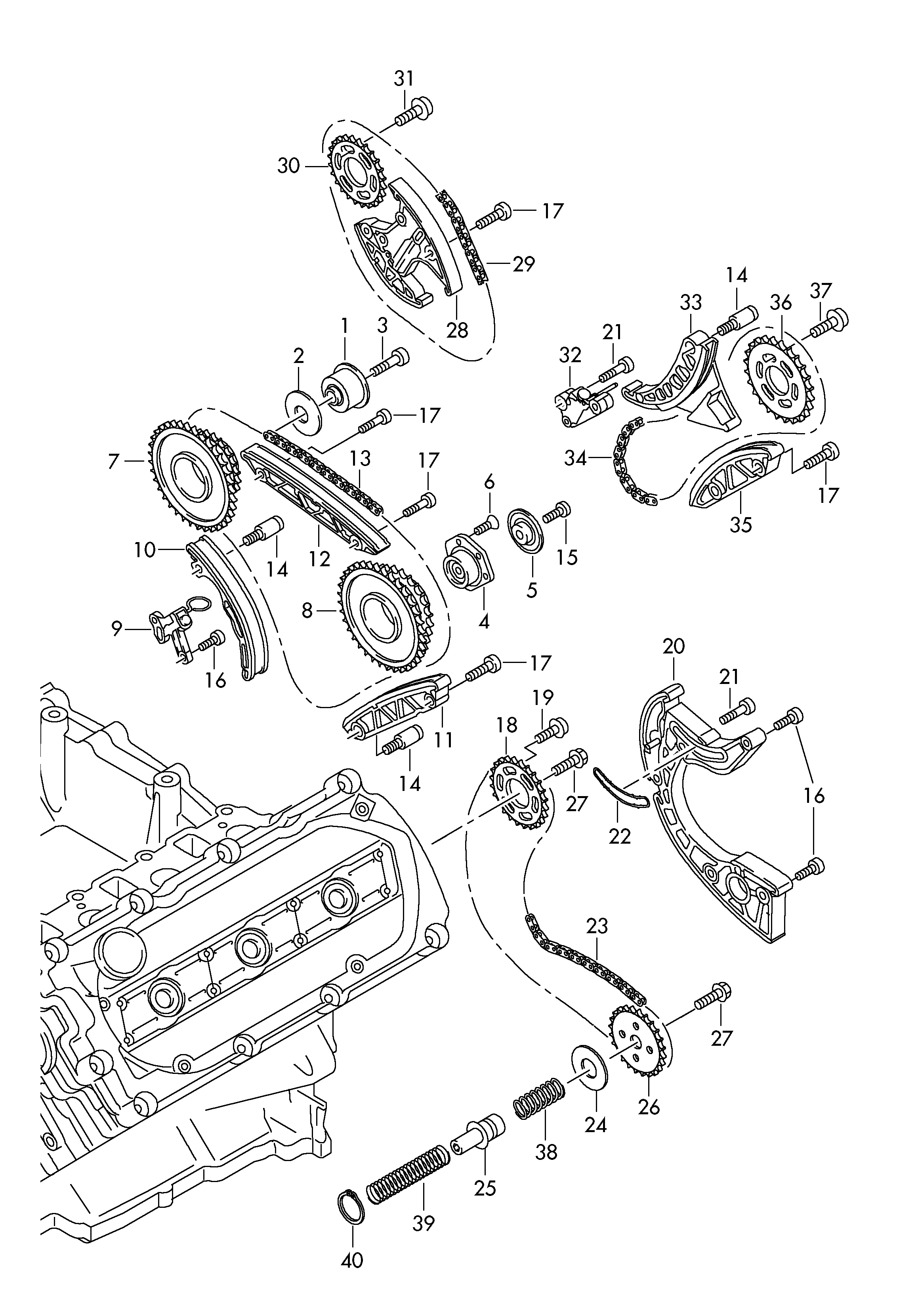 AUDI 057 109 469 H - Mierinātājsliede, GSM piedziņas ķēde adetalas.lv