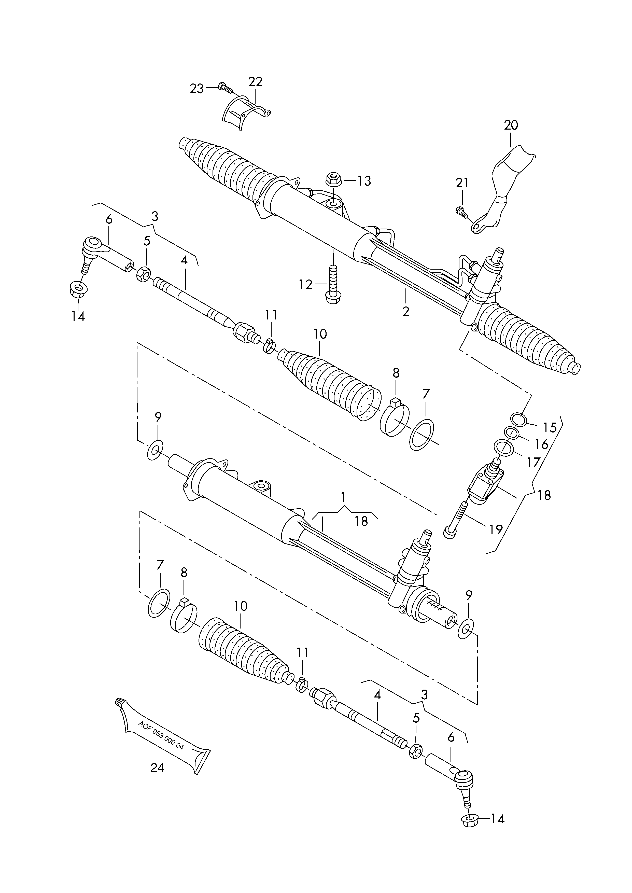 VAG 7L0422803D - Stūres šķērsstiepnis adetalas.lv