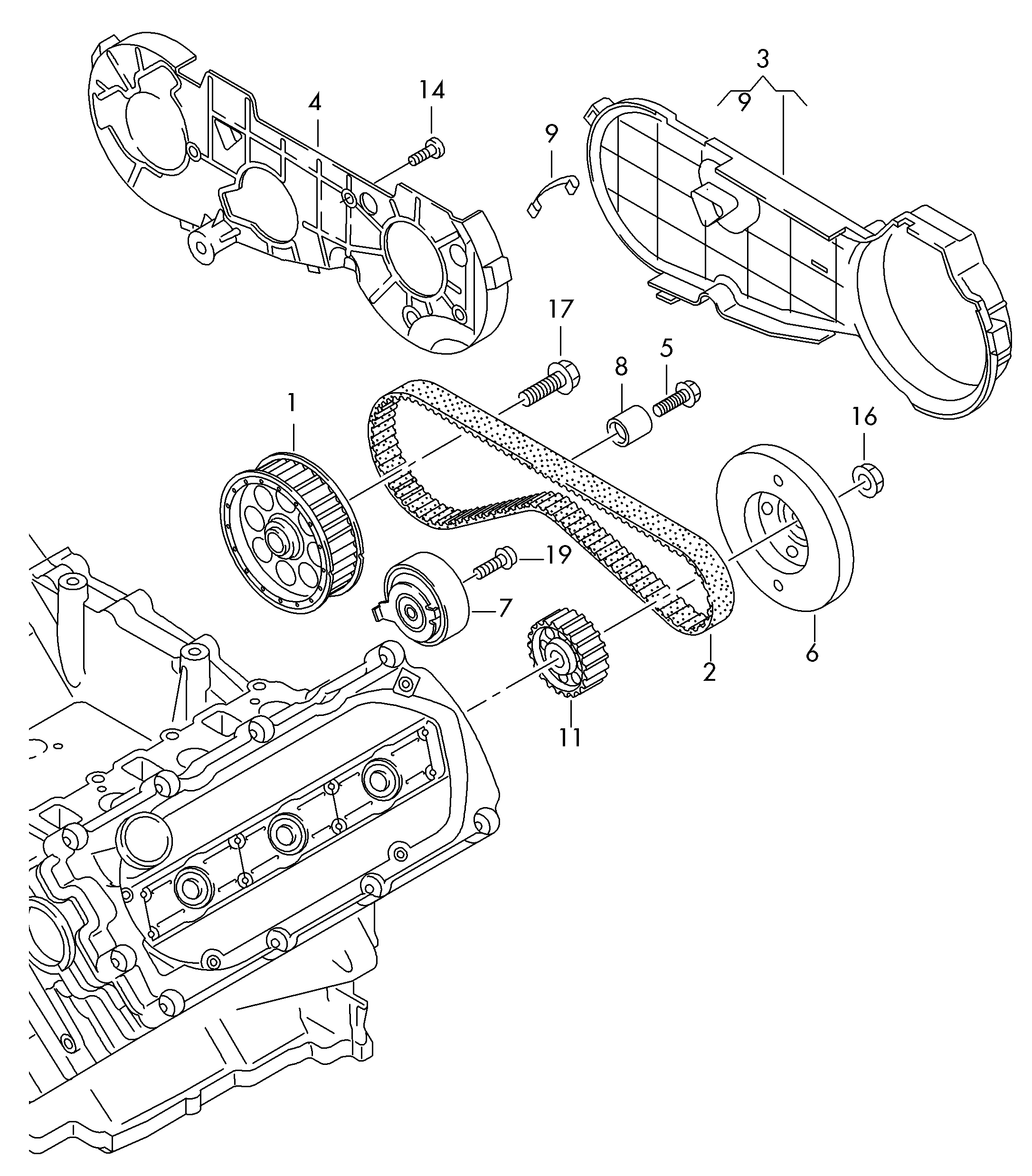 AUDI 03L 109 244 D - Parazīt / Vadrullītis, Zobsiksna adetalas.lv