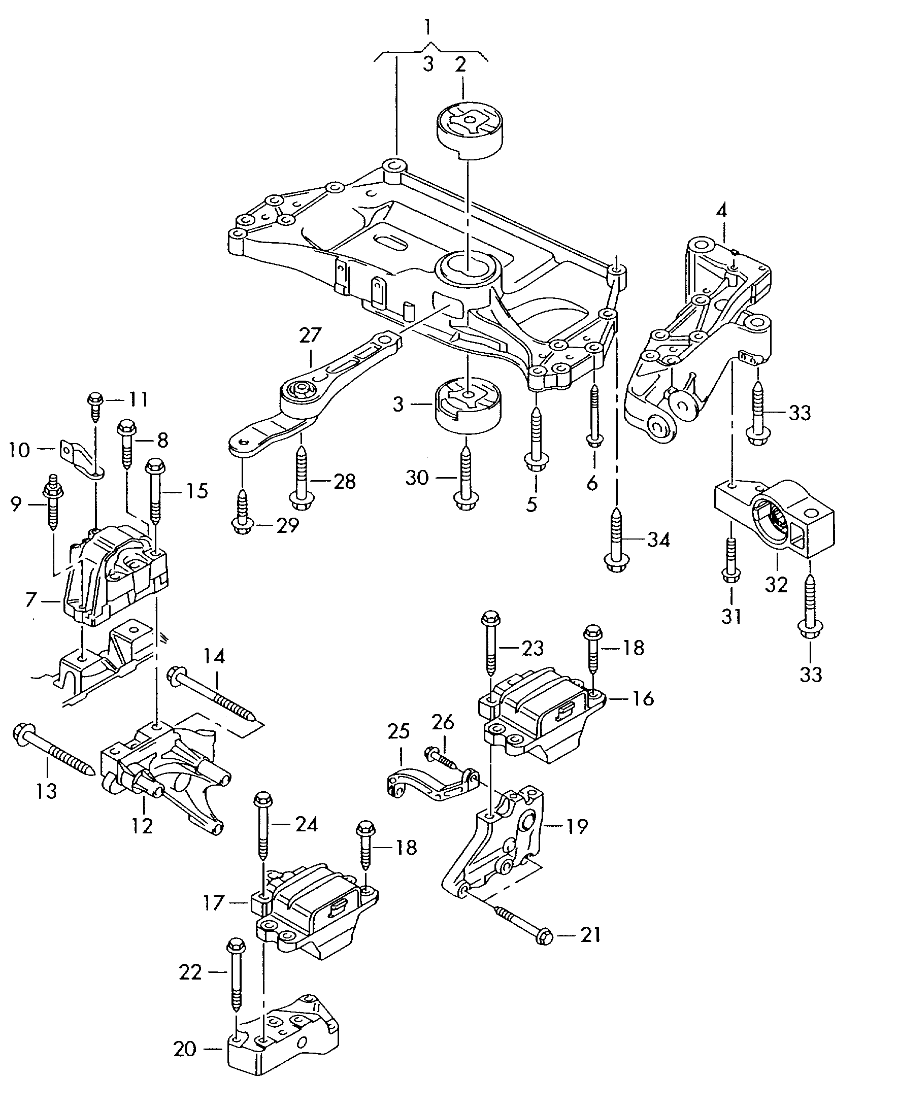 VW 1K0 199 868 A - Piekare, Pārnesumkārba adetalas.lv