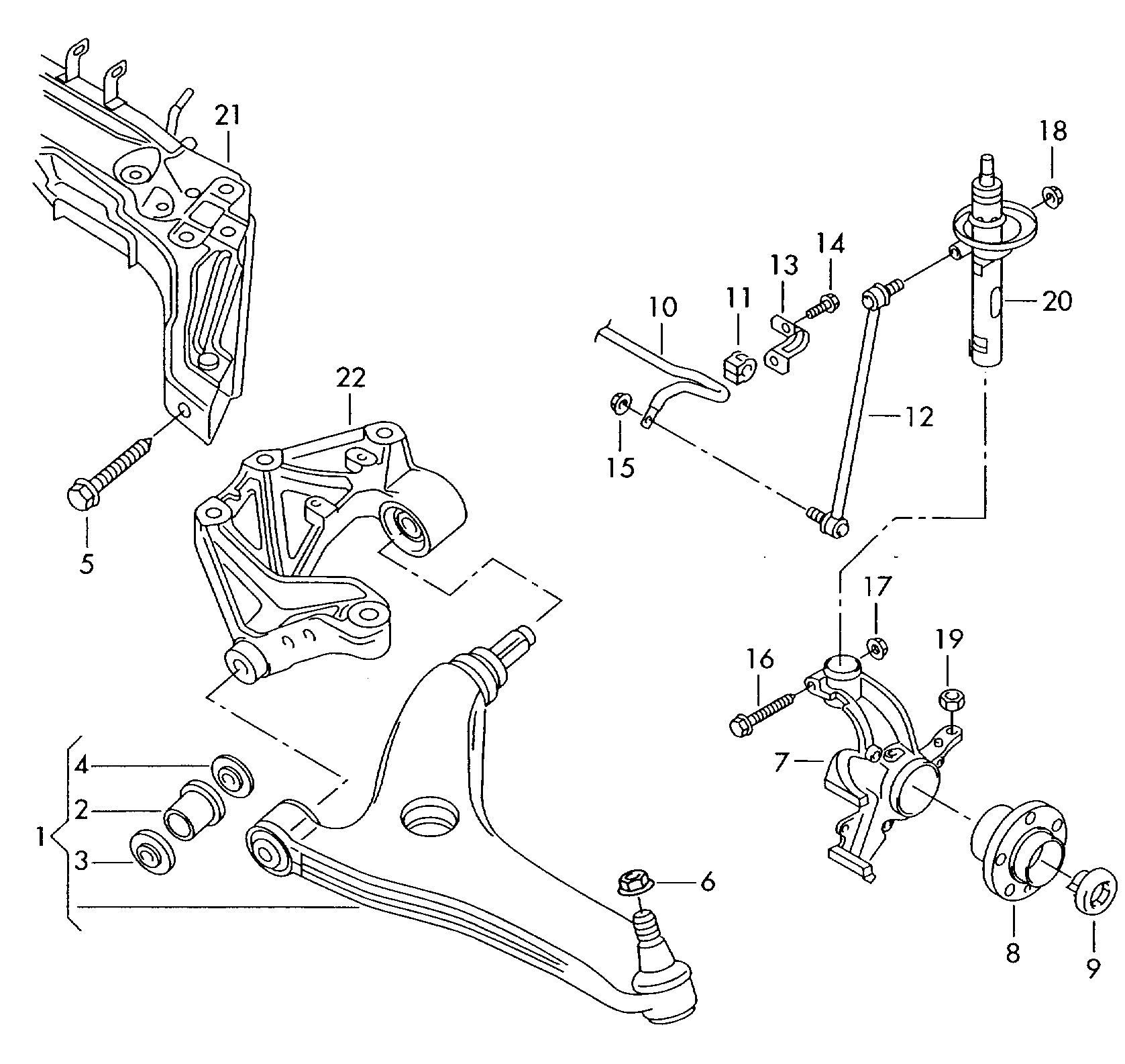 Skoda 6Q0 411 315 G - Stiepnis / Atsaite, Stabilizators adetalas.lv