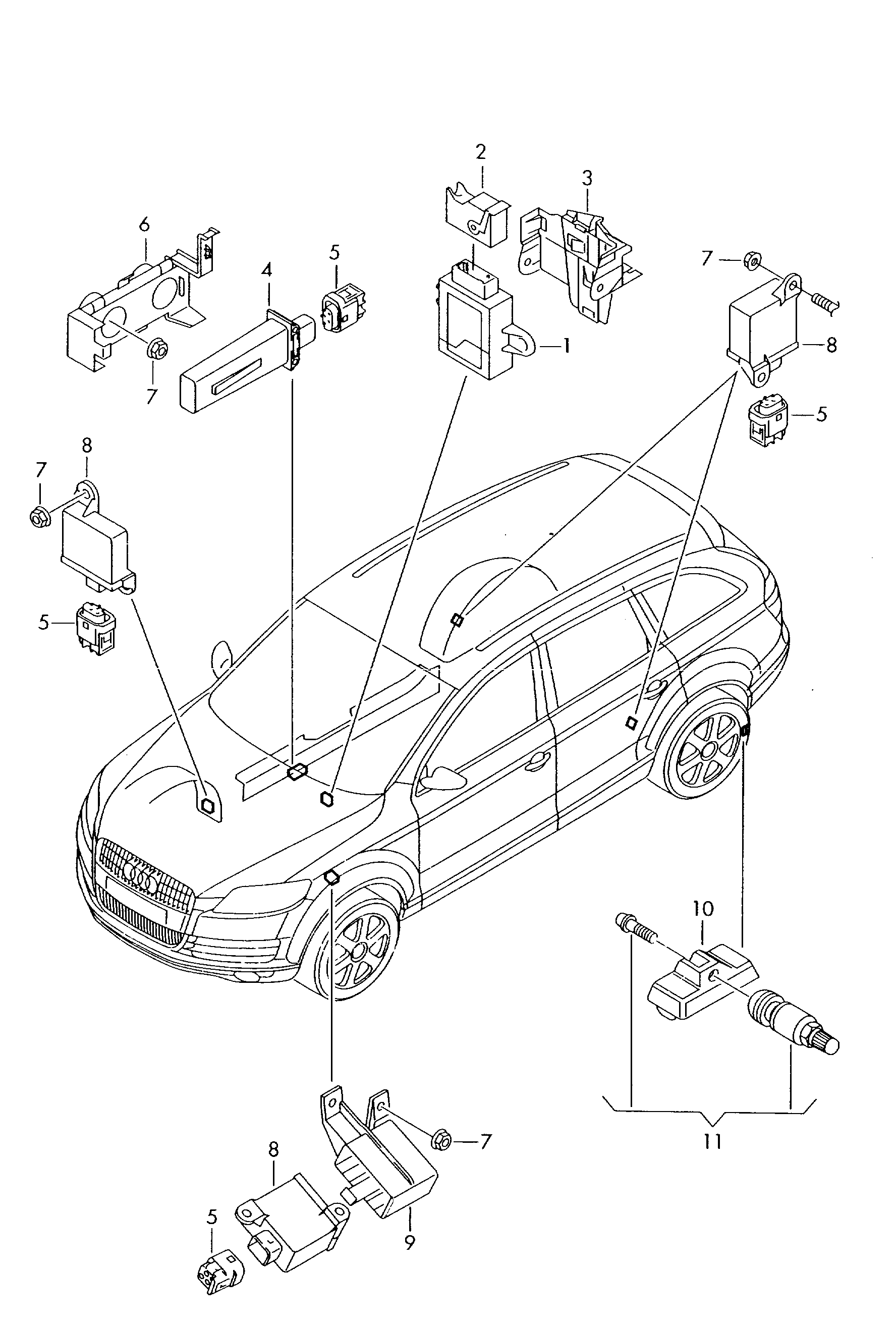 Porsche 7PP 907 275 F - Riteņu grieš. ātruma devējs, Riepu spiediena kontroles sist. adetalas.lv