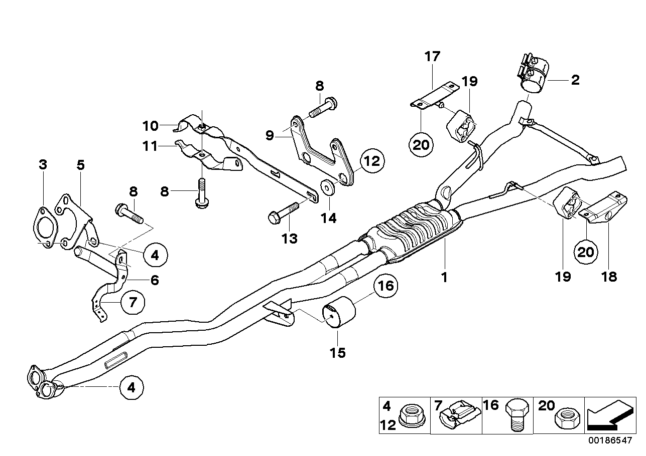 BMW 18207578239 - Kronšteins, Trokšņa slāpētājs adetalas.lv