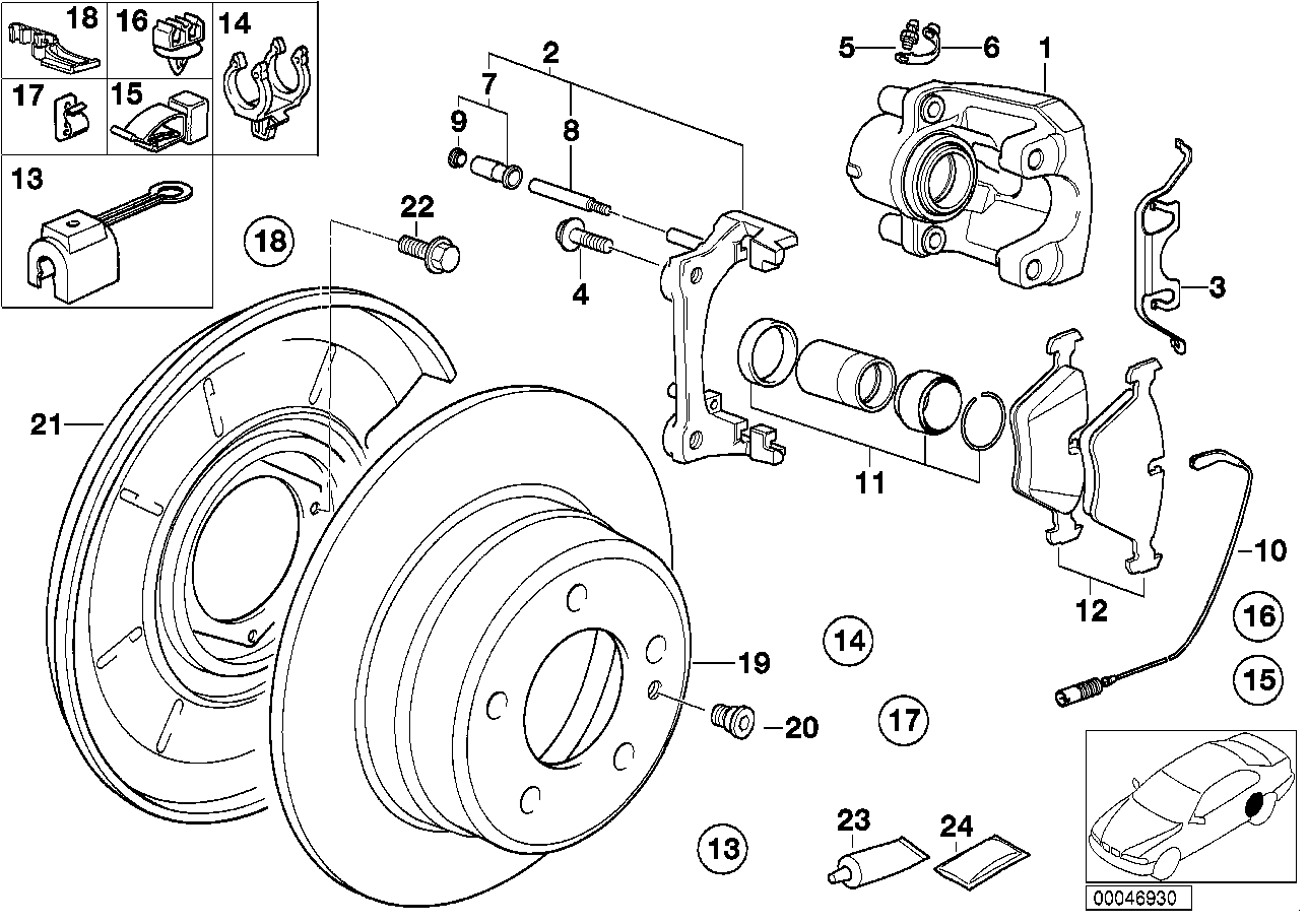 BMW 34216761238 - Bremžu uzliku kompl., Disku bremzes adetalas.lv